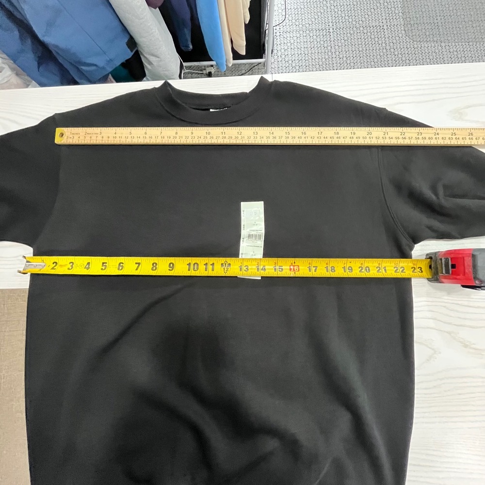 Black Oversized Sweatshirt Women Small  Crewneck Pullover Athleisure Casual - Picture 7 of 10